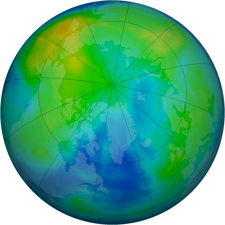 Arctic ozone map for 02 November 2000